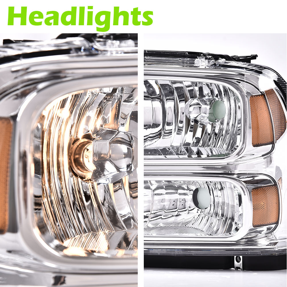 thumbnail image 2 of Jijiamotor13 Black Conversion Headlights – Fit 99-04 Ford Super Duty F250 F350 Excursion, Halogen With Clear Lens 2 of 5