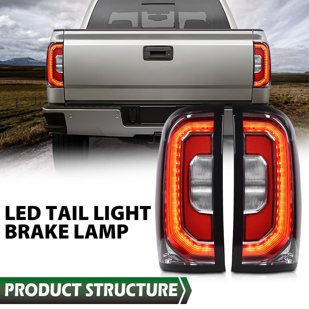 G-PLUS Replacement Brake Lamps For Sierra 1500 2016-2018 Pair Of LED Tail Lights For 2016-2018 GMC Sierra 1500 - Left & Right Rear Brake Lamps Gmc Taillights - Foto 11