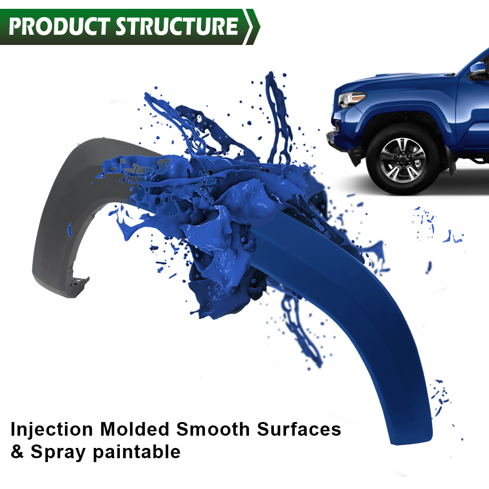 CROSSDESIGN 1PCS Fender Flares Front Right Passenger Side Fit for 2016-2018 Toyota Tacoma